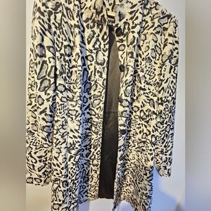 Dennis Basso leopard print coat, sz xs